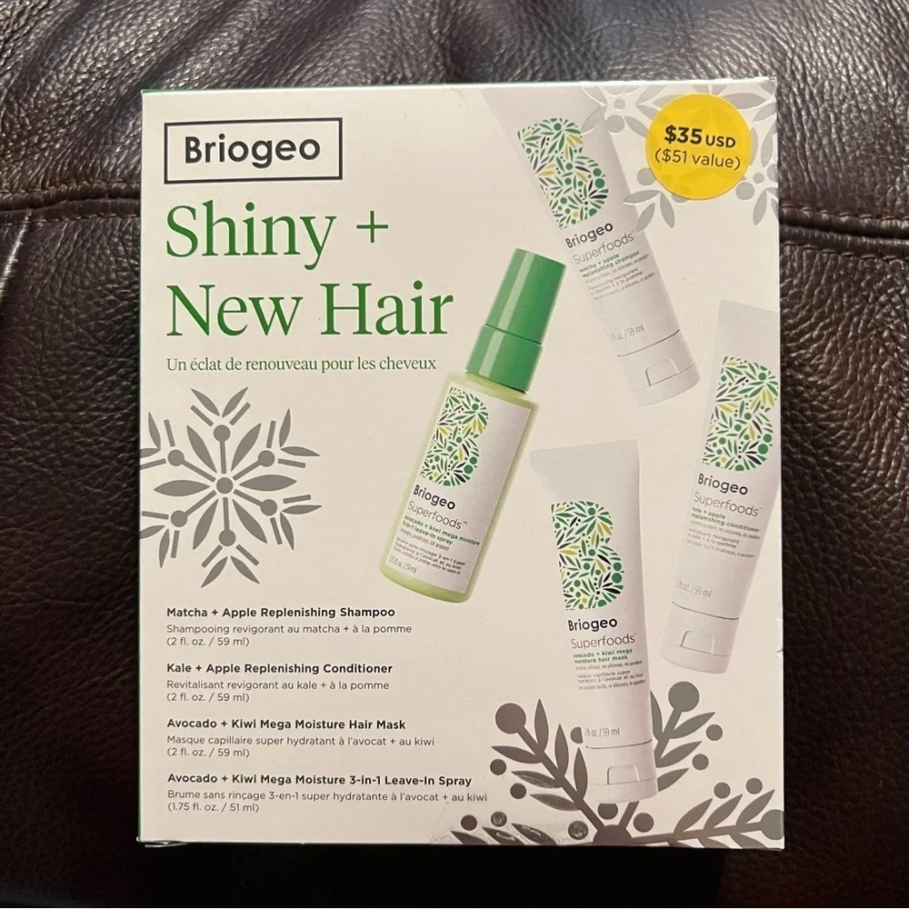 NWT Briogeo Shiny + New Hair Care Set
